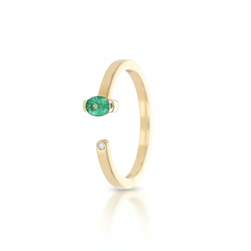 Anello Hope Green  Oval