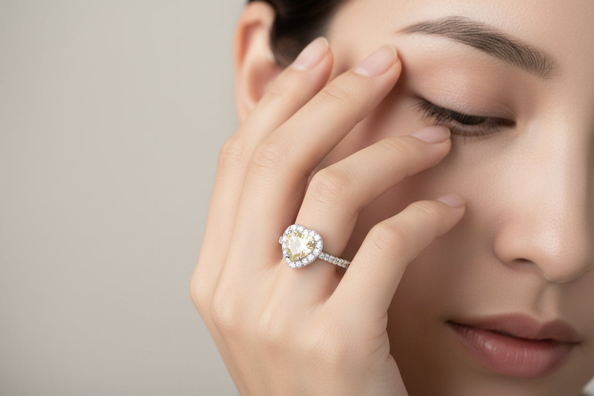 Anello Zaffiro Giallo Cuore