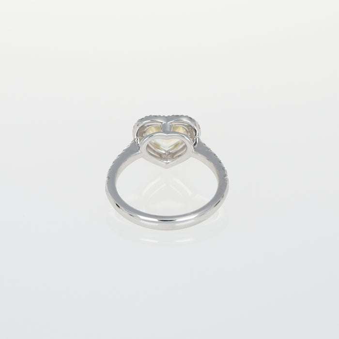 Anello Solitario in Oro Bianco con Zaffiro Giallo Cuore