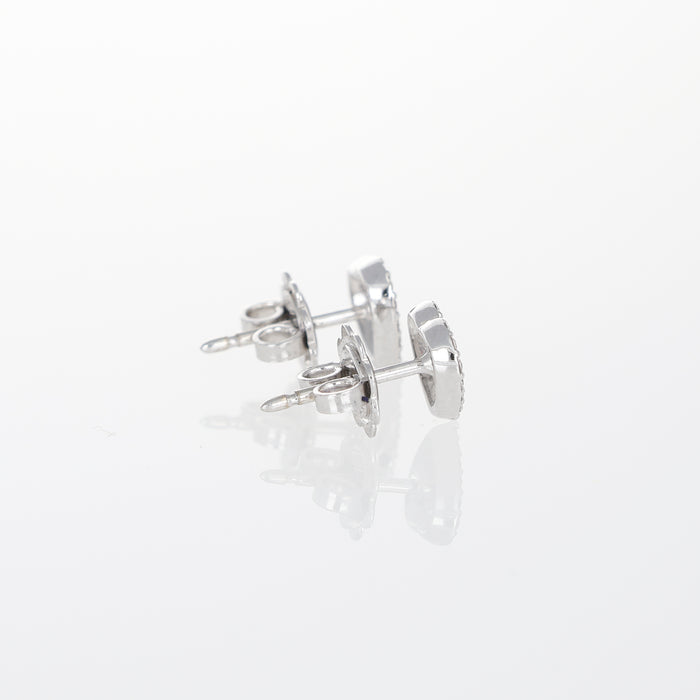 Orecchini a Lobo in Oro Bianco 18kt con Diamante Cuore