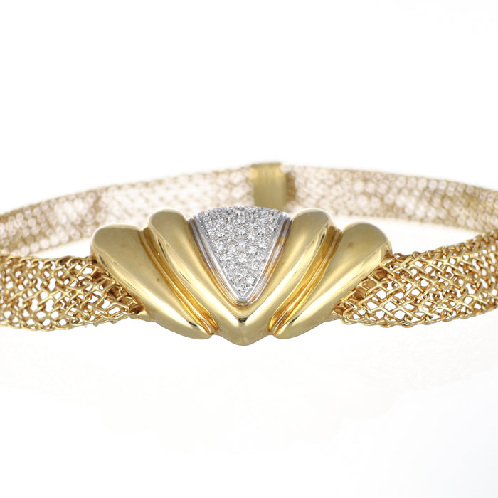 Girocollo firmato Damiani in oro giallo e pavé di diamanti