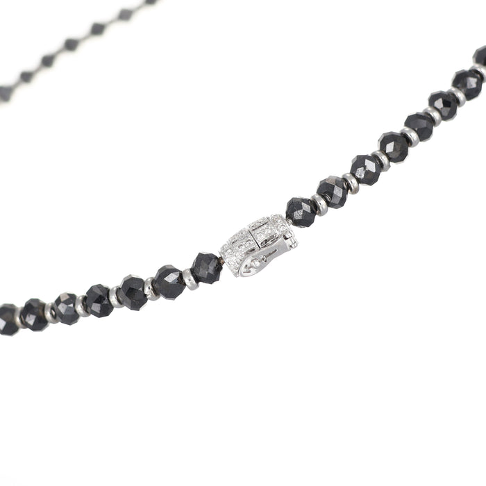 Girocollo con diamanti neri e inserti in oro bianco