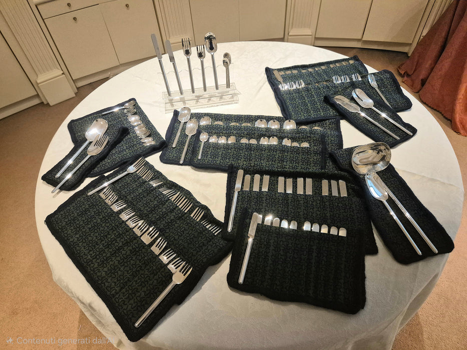 Servizio di Posate in Argento 925 – Modello Frattino Ricci, 114 Pezzi (1970)