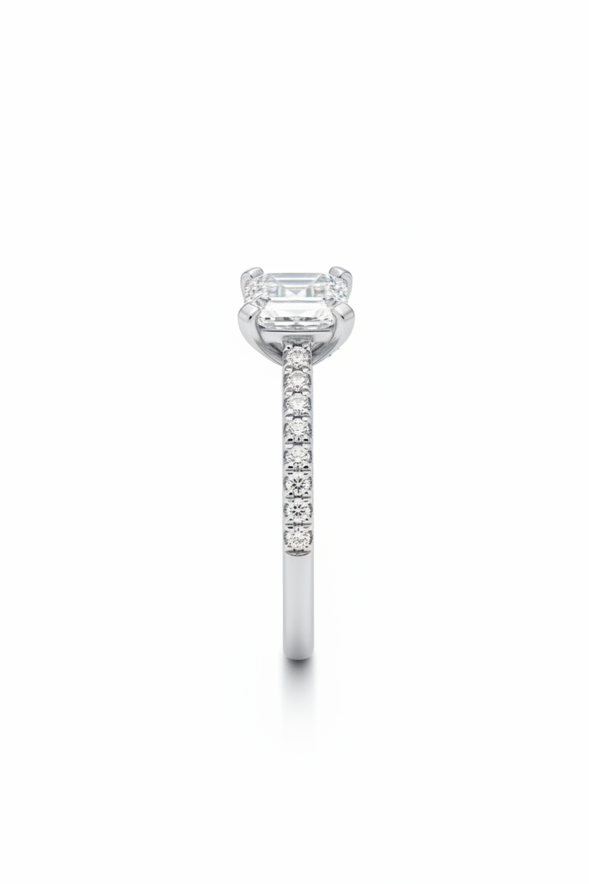 Anello Solitario  Baguette