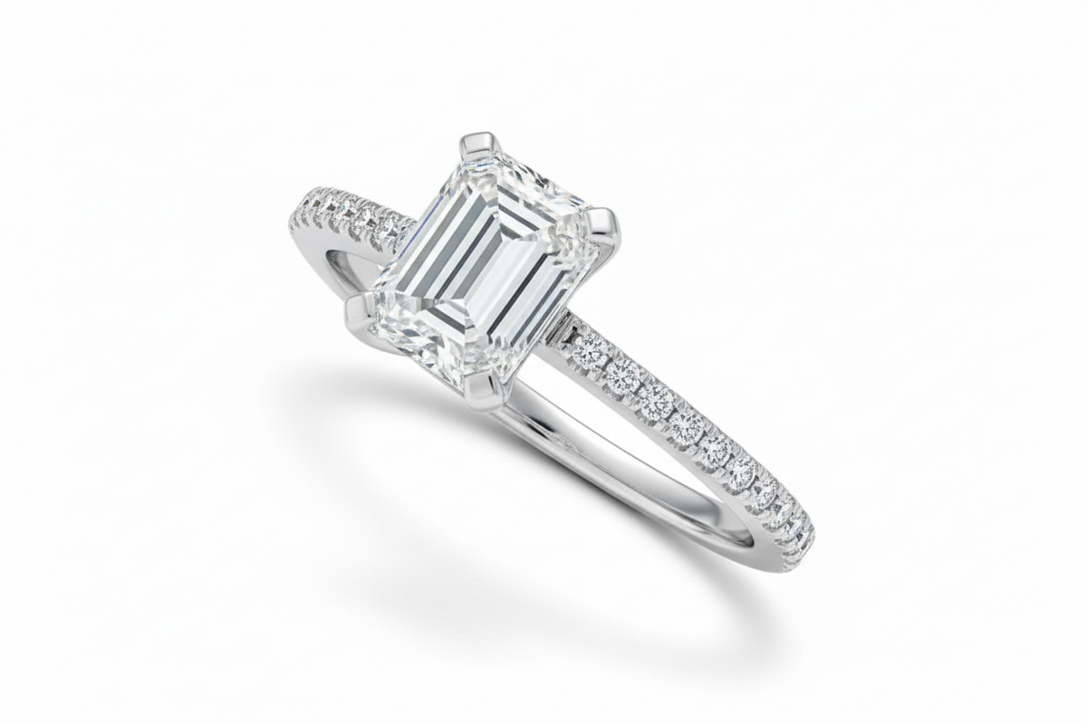 Anello Solitario  Baguette