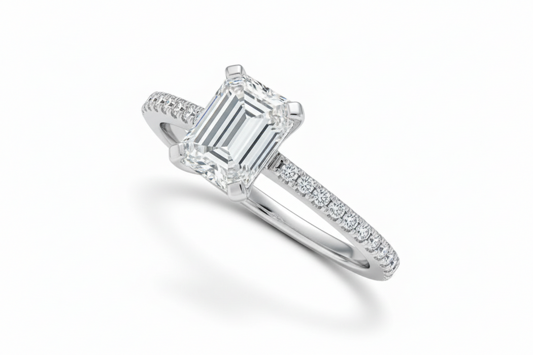 Anello Solitario  Baguette