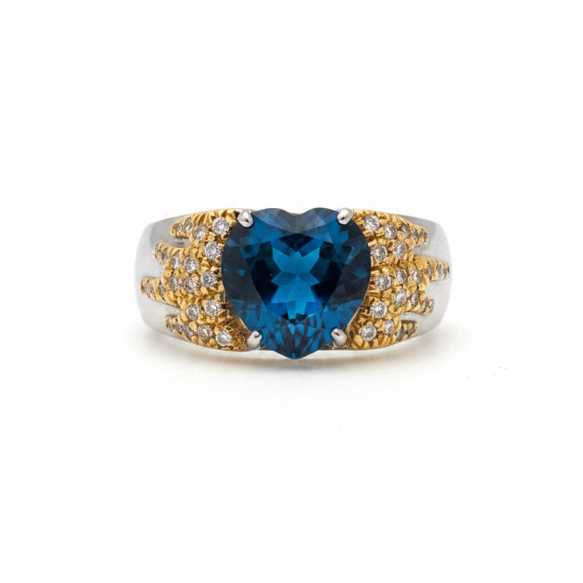 Anello Blue Heart