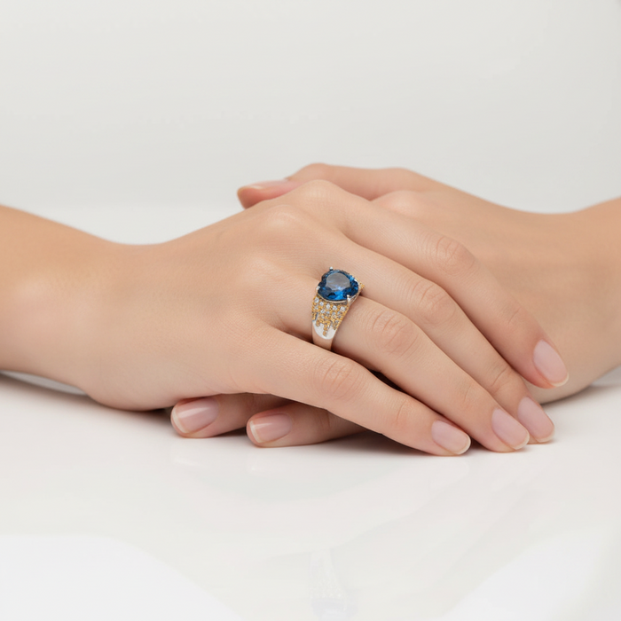 Anello Blue Heart