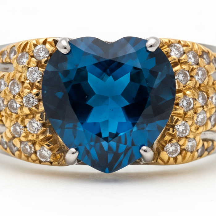 Anello Blue Heart