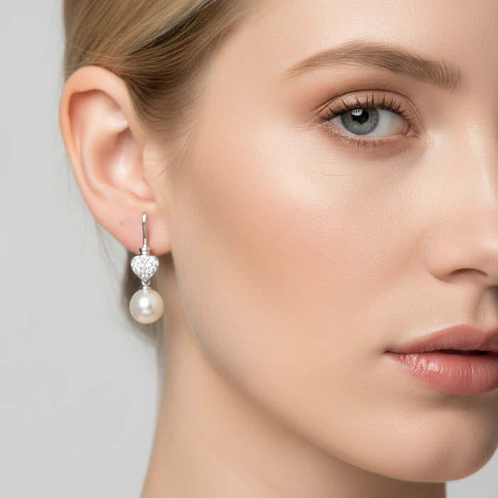 Orecchini Heart and Pearl