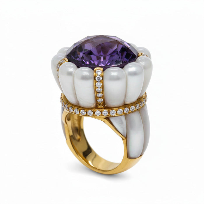 Anello Ametista Flower