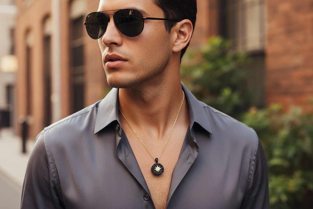 Ciondolo Uomo Rosa dei Venti  Black