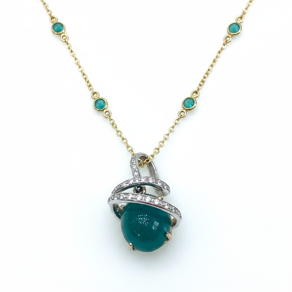 Ciondolo Emerald Saturn