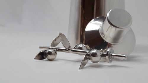 Oliera in argento 925 con ramo di ulivo