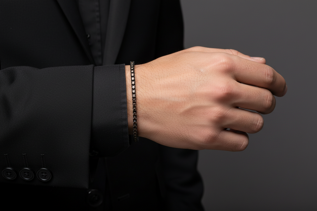Bracciale Uomo  Tennis Diamanti Brown