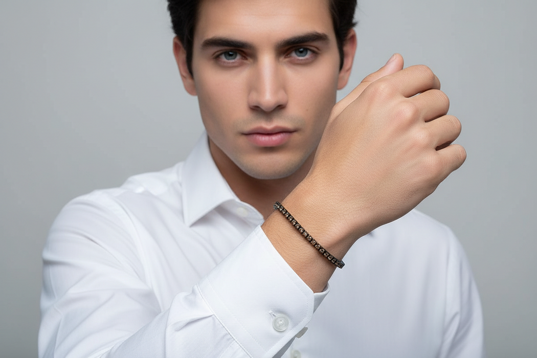 Bracciale Uomo  Tennis Diamanti Brown