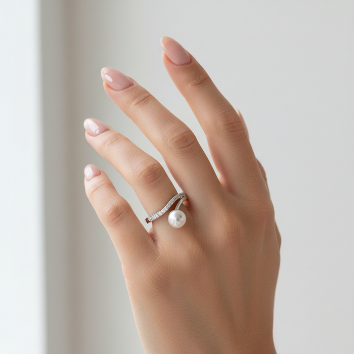Anello Perla Wave