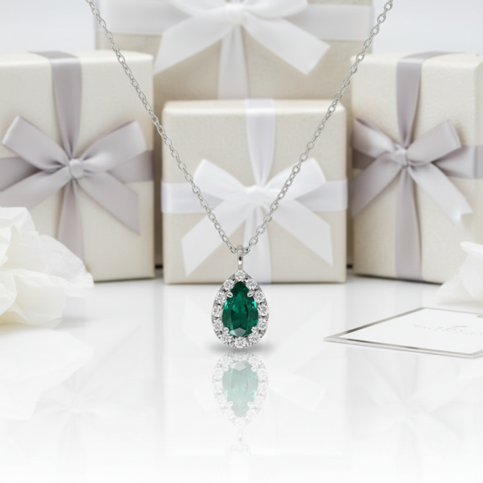 Ciondolo Goccia Smeraldo