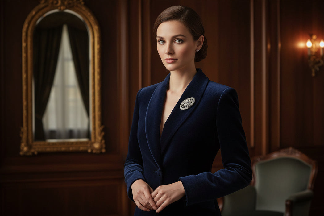 Spilla Art Déco in Platino con Diamanti, Anni '30