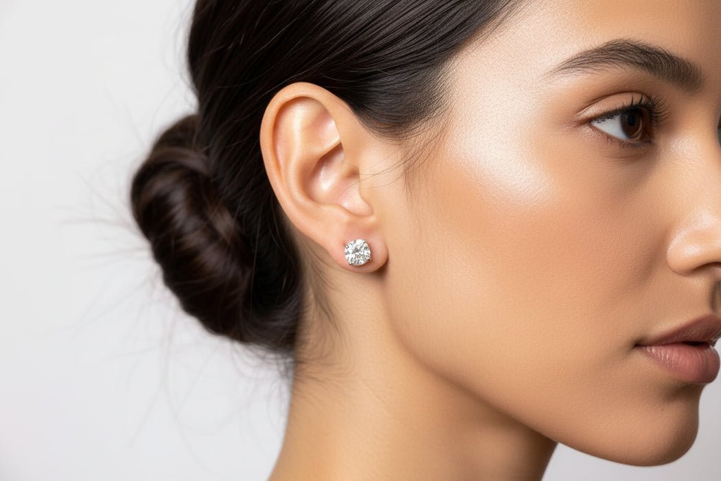 Orecchini Punto Luce in Oro Bianco 18kt con Diamanti da 1.52 e 1.53 Carati