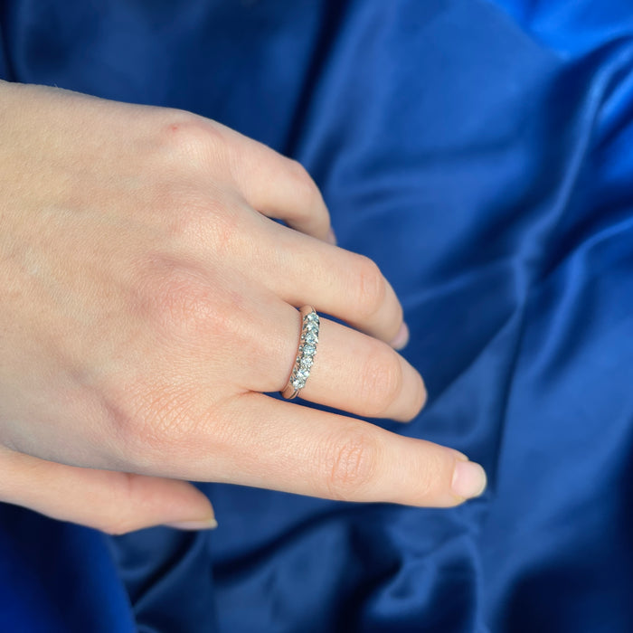Anello Rivière in Oro Bianco 18kt con Diamanti Taglio Brillante