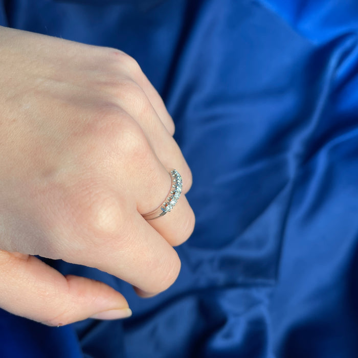 Anello Rivière in Oro Bianco 18kt con Diamanti Taglio Brillante