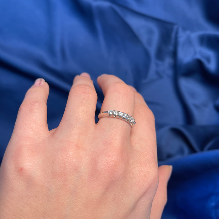 Anello Rivière in Oro Bianco 18kt con Diamanti Taglio Brillante