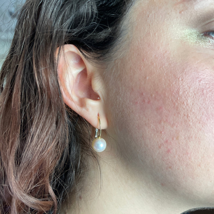Orecchini Pendenti in Oro Giallo 18K con Perle