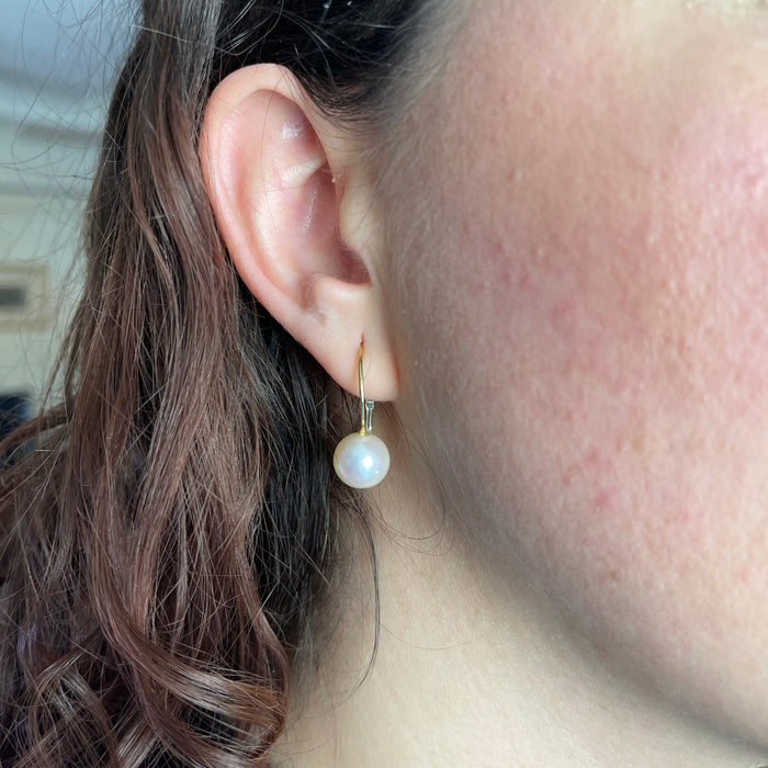 Orecchini Pendenti in Oro Giallo 18K con Perle
