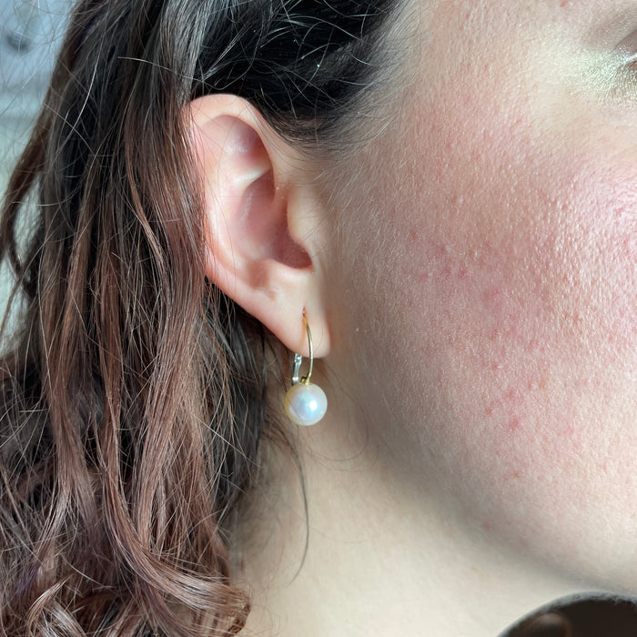 Orecchini Pendenti in Oro Giallo 18K con Perle