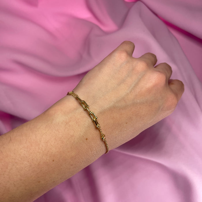 Bracciale in Oro Giallo 18kt con Doppia Catena