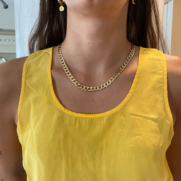 Collier a maglia groumette in oro giallo 9 kt