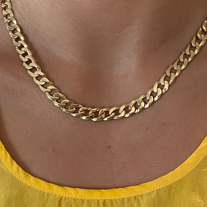 Collier a maglia groumette in oro giallo 9 kt