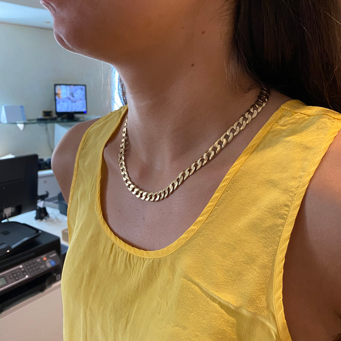 Collier a maglia groumette in oro giallo 9 kt