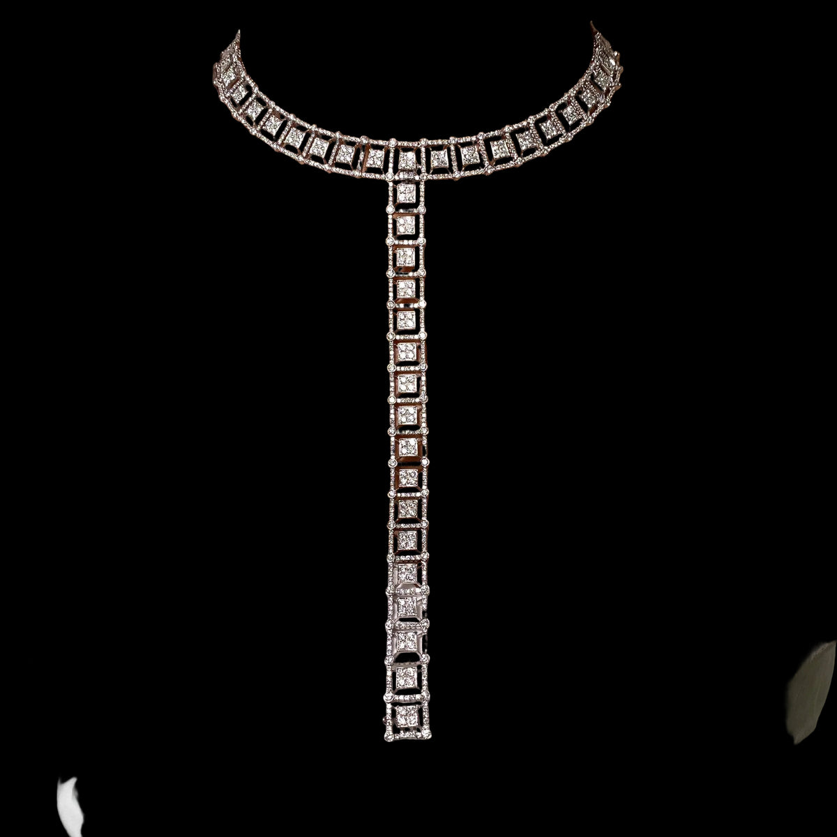 Parure "T Collection" in Oro Bianco con Diamanti
