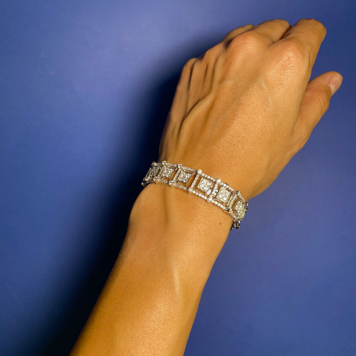 Girocollo - Parure "T Collection" in Oro Bianco con Diamanti