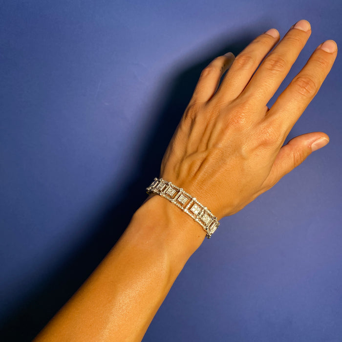 Girocollo - Parure "T Collection" in Oro Bianco con Diamanti