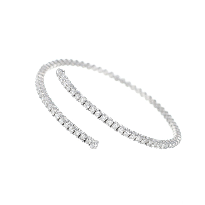 Bracciale Rigido Contrarié in Oro Bianco con Diamanti