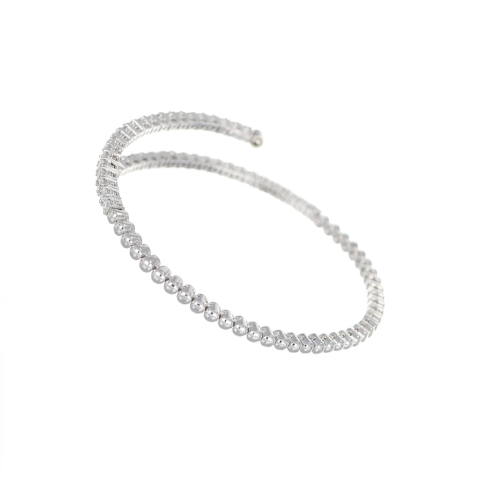 Bracciale Rigido Contrarié in Oro Bianco con Diamanti