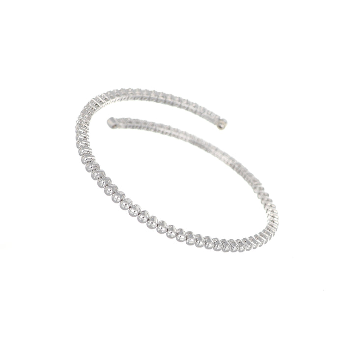 Bracciale Rigido Contrarié in Oro Bianco con Diamanti