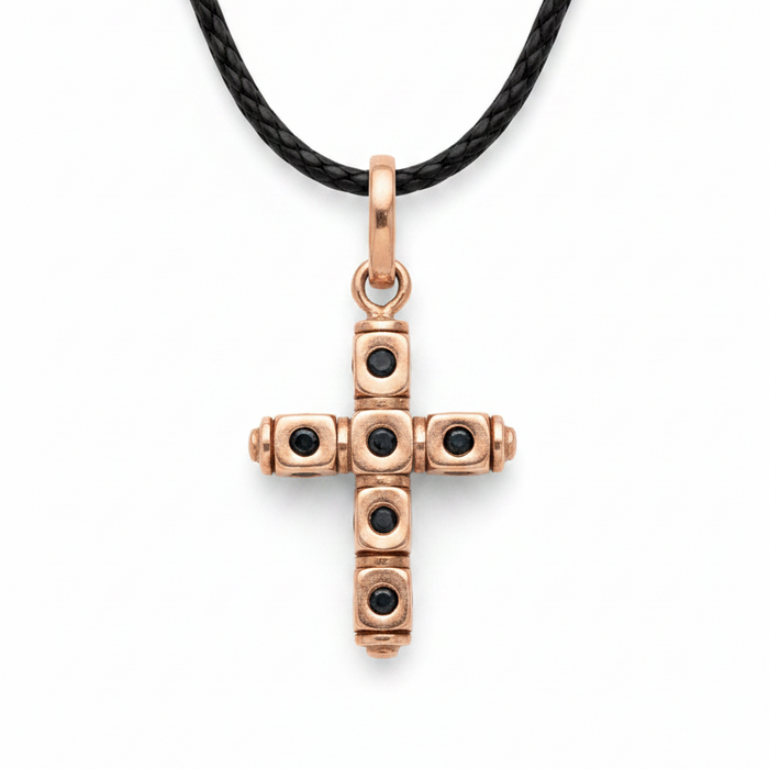 Pendente Croce Dadini Diamanti Neri