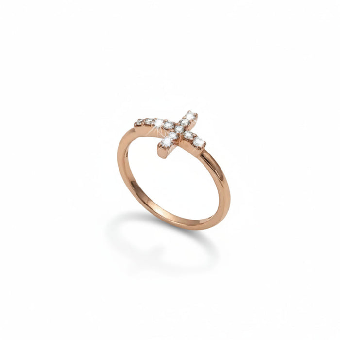 Anello Croce Rosé