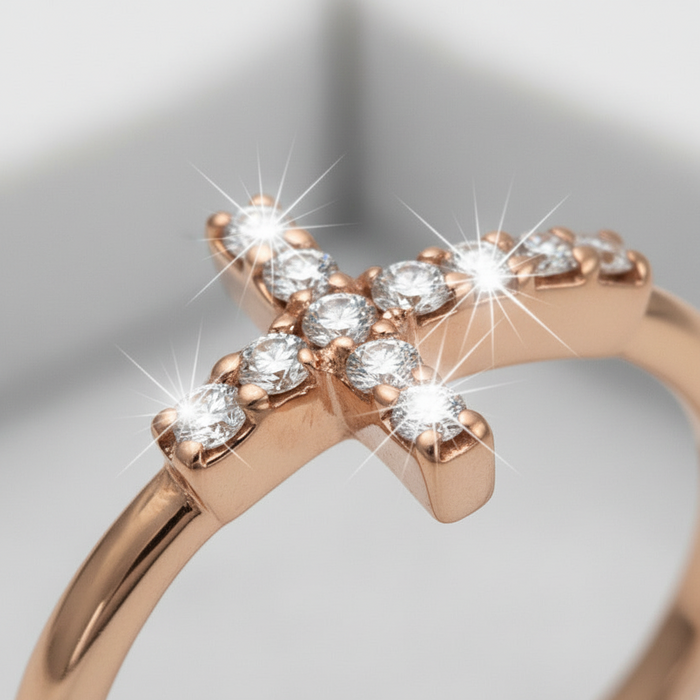 Anello Croce Rosé