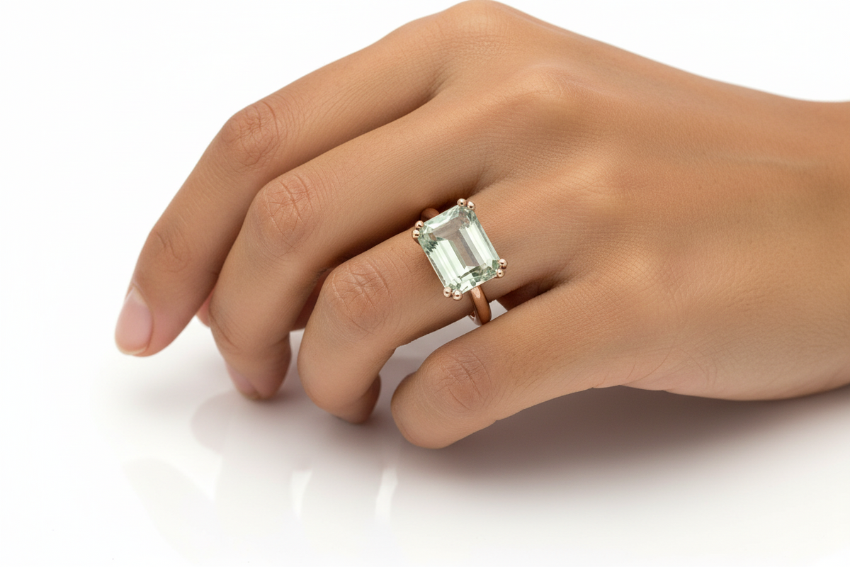 Anello Caramel Emerald Green 9Kt