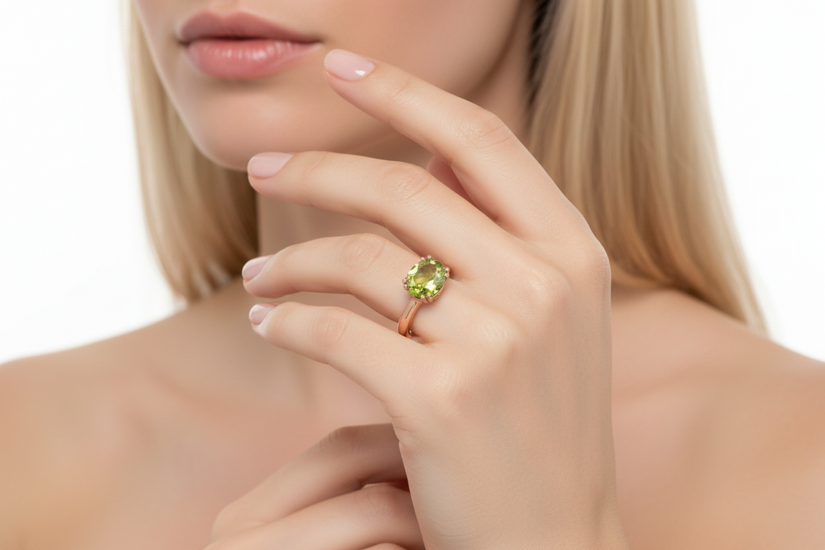 Anello Caramel Green 9Kt