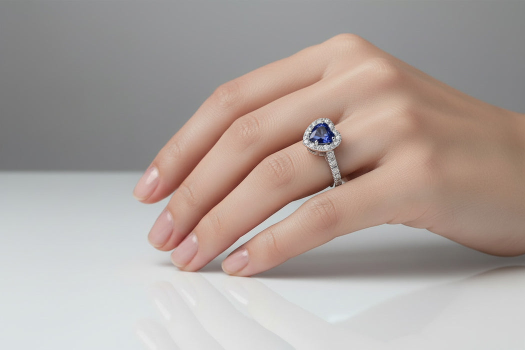 Anello Blu Heart