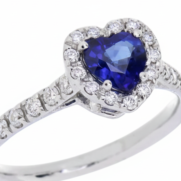 Anello Blu Heart