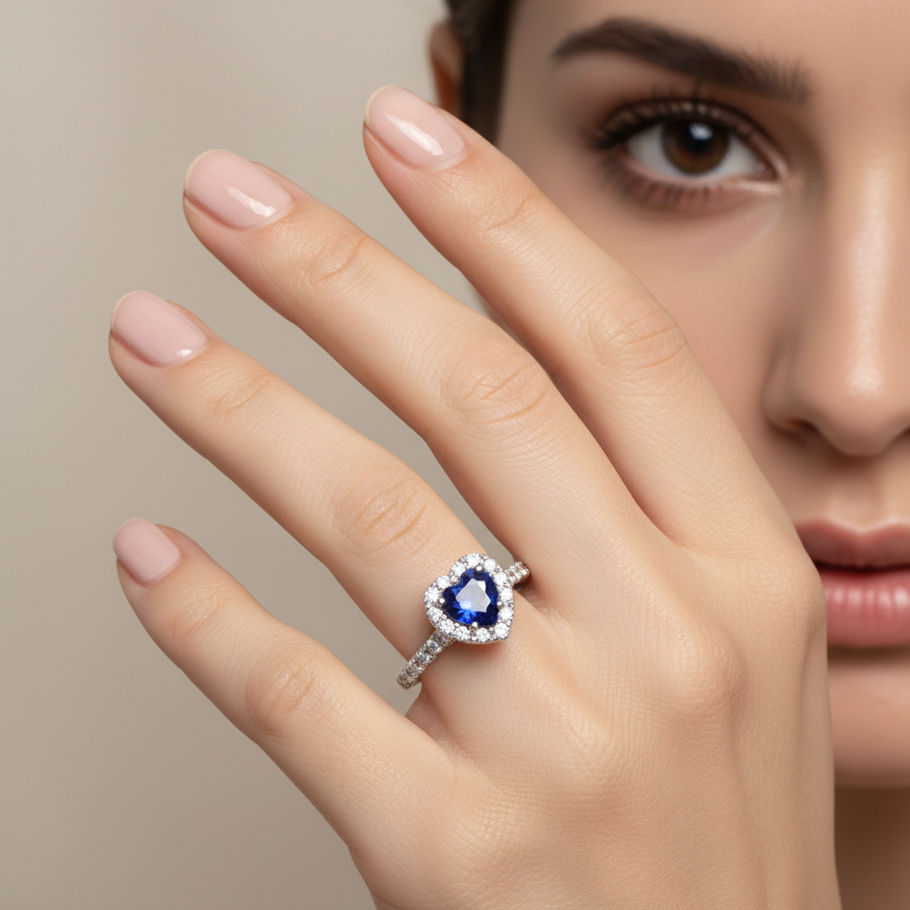 Anello Blu Heart