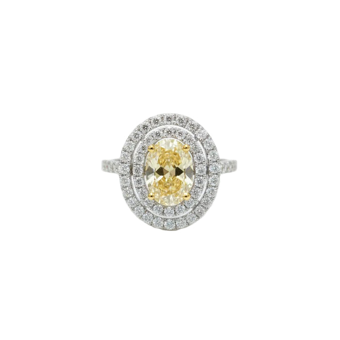 Anello diamante fancy yellow oval