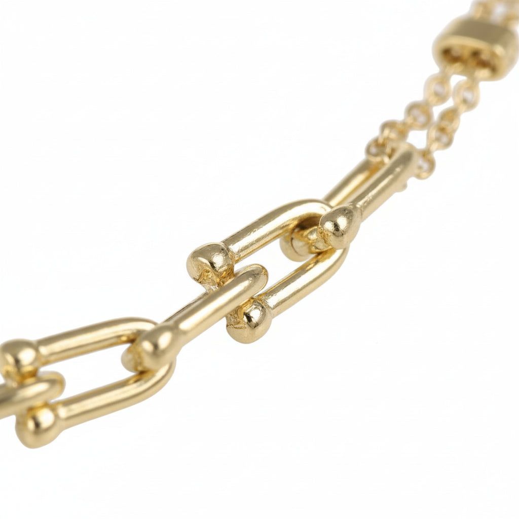 Braccialetto  in Oro Giallo 18kt con Doppia Catena